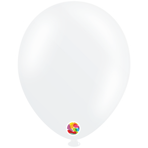 Metallic White Latex Balloons by Balloonia