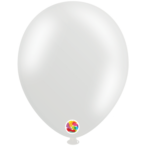 Metallic Pearl White Latex Balloons by Balloonia