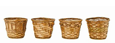 5" Dark Bamboo Basket Planter