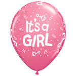 It's A Girl Rattle 11″ Latex Balloons (6 count)