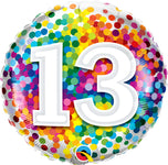 Rainbow Confetti 13 18" Balloon
