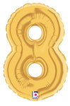 Gold Number 8 (requires heat-sealing) 7″ Balloon