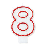 3" Red & White 8 Molded Candle
