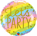 Let's Party Pastel Rainbow Stripes 18" Balloon