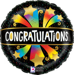 Congratulations Bursting Stars 18" Balloon