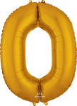 Gold Number 0 Zero 34″ Foil Balloon by Anagram from Instaballoons