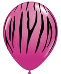 Wild Berry Zebra Print 5″ Latex Balloons (100 count)