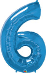 34" Number 6 Blue