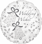 Wedding Wishes Bells 2 Sided 18" Balloon