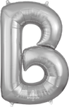 Silver Letter B 34″ Balloon