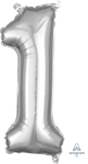 Silver Number 1 16" Balloon