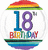 Rainbow Birthday 18 17" Balloon