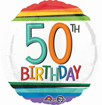 Rainbow Birthday 50 17" Balloon