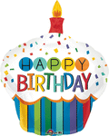 Rainbow Birthday Cupcake 36" Balloon