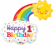 Rainbow 1st Birthday 30" Balloon
