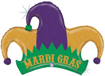 Mardi Gras Jester Hat Holographic 42" Balloon