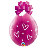 Hand Drawn Hearts - Diamond Clear Neck-up 18″ Latex Balloons (5 count)