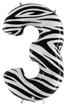 34" Megaloon Zebra Number 3