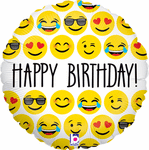 Emoji Birthday 18" Balloon
