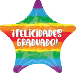 ¡Felicidades Graduado! Watercolor Rainbow 18" Balloon