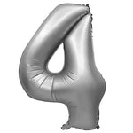 Number 4 - Metal Balloons - Silver 32″ Balloon