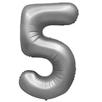 Number 5 - Metal Balloons - Silver 32″ Balloon