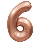Number 6 - Metal Balloons - Rose Gold 32″ Balloon