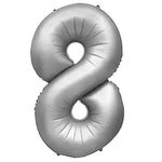 Number 8 - Metal Balloons - Silver 32″ Balloon