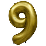 Number 9 - Metal Balloons - Vintage Gold 32″ Balloon