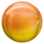3D Sphere - Metallic Ombré Yellow & Orange 14″ Balloon