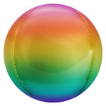 3D Sphere - Metallic Ombré Rainbow 14″ Balloon