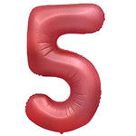 Number 5 - Metal Balloons - Crimson Red 32″ Balloon