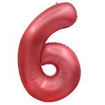 Number 6 - Metal Balloons - Crimson Red 32″ Balloon