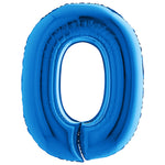 Number 0 - Blue 40″ Balloon