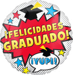 Felicidades Graduado ¡Yupi! Comic Book Dots 17" Balloon