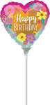 Happy Birthday Painted Flowers 9" Air-fill Balloon (requires heat sealing)