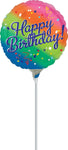 Happy Birthday Fancy Rainbow 9" Air-fill Balloon (requires heat sealing)
