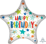 Happy Birthday Stars & Dots 19" Balloon