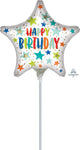 Happy Birthday Stars & Dots 9" Air-fill Balloon (requires heat sealing)