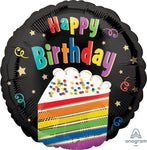 HBD Rainbow Cake 17" Balloon
