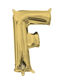 White Gold Letter F 16" Balloon