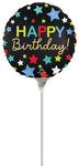 Satin Happy Birthday Stars 4" Air-fill Balloon (requires heat sealing)