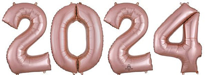 Rose Gold 2024 Number Set 34″ Balloon