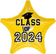 Class of 2024 Yellow Star 18″ Balloon