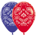 Bandana - Fashion Red & Royal Blue 11″ Latex Balloons (6 count)