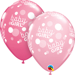 11" Baby Girl Pink Dots-A-Round (50 count)