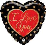 I Love You Gold Hearts 17" Balloon