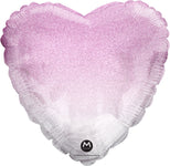 Pink Ombré Crackled Heart 17" Balloon