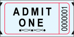 Single Ticket Roll - Admit One - Blue