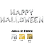 Happy Halloween - Anagram Letters Kit (air-fill Only) White Gold 16″ Balloons